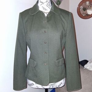 Talbots Olive Green Wool Blazer